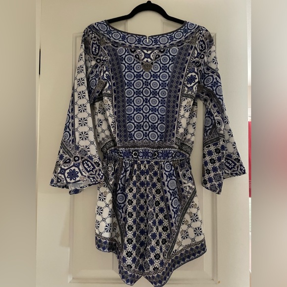 White Fox Boutique Moroccan Collection *limited* Blue Playsuit/Romper - Picture 4 of 7